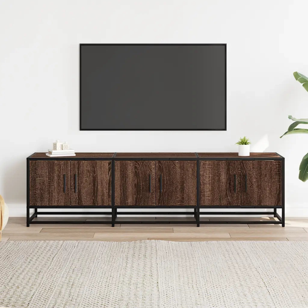 Mobile TV-Credenza per TV-Console TV Rovere Marrone 150x35x41 cm in Truciolato e Metallo