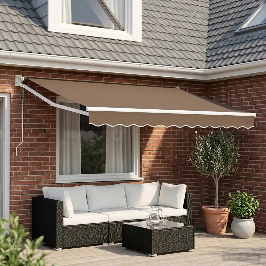 Tenda da Sole Tortora 3 x 2 m Poliestere e Metallo 3425621