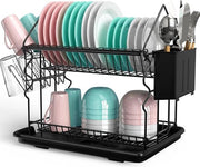 Pulitore a doppia quota contenitore per residui nero acciaio inossidabile set di accessori per lavandino organizzatore per piatti e bicchieri cassettiera da cucina