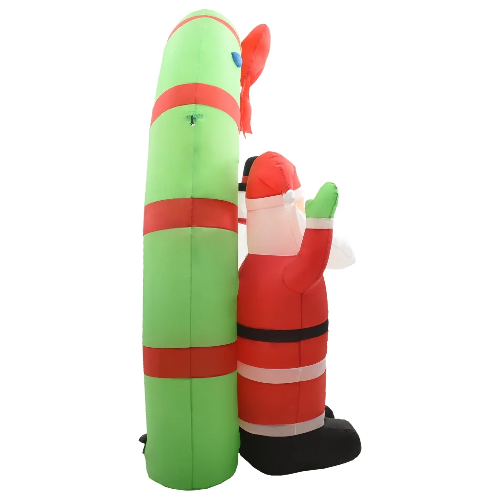 Arco con Babbo Natale Gonfiabile e Pupazzo di Neve LED 223 cm CFW1297614