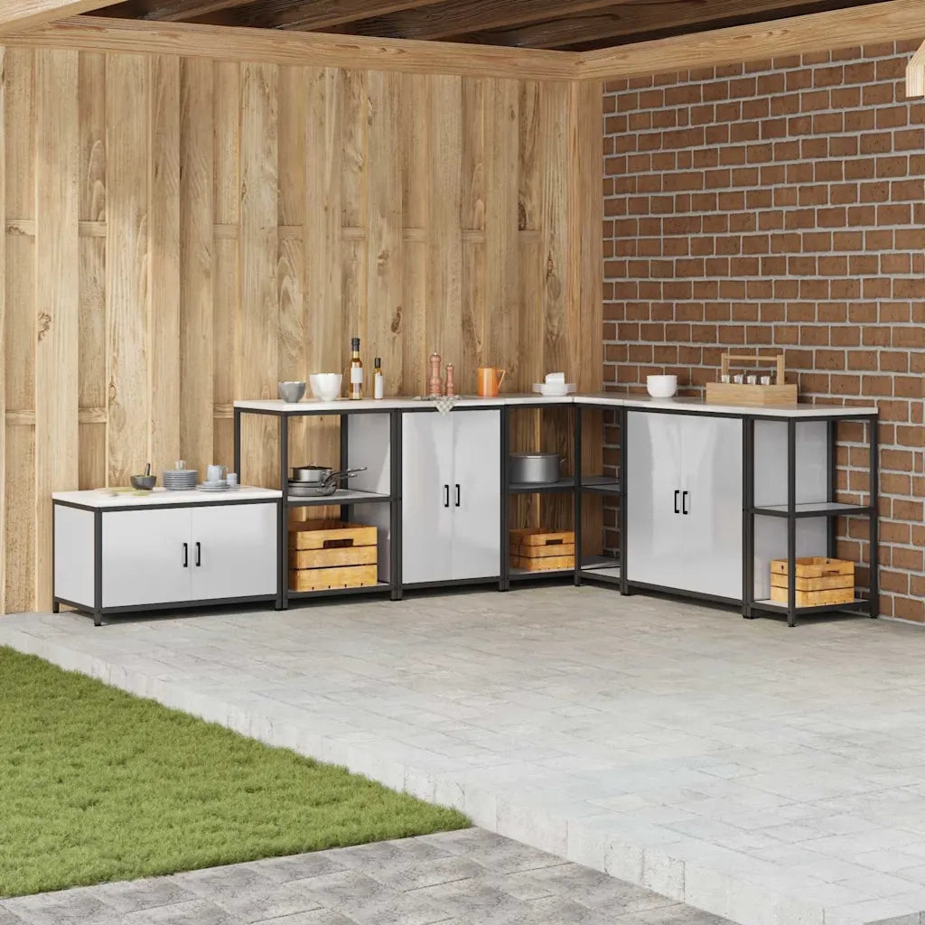 vidaXL Armadietto per Stoccaggio in Cucina con lo scaffale Argento