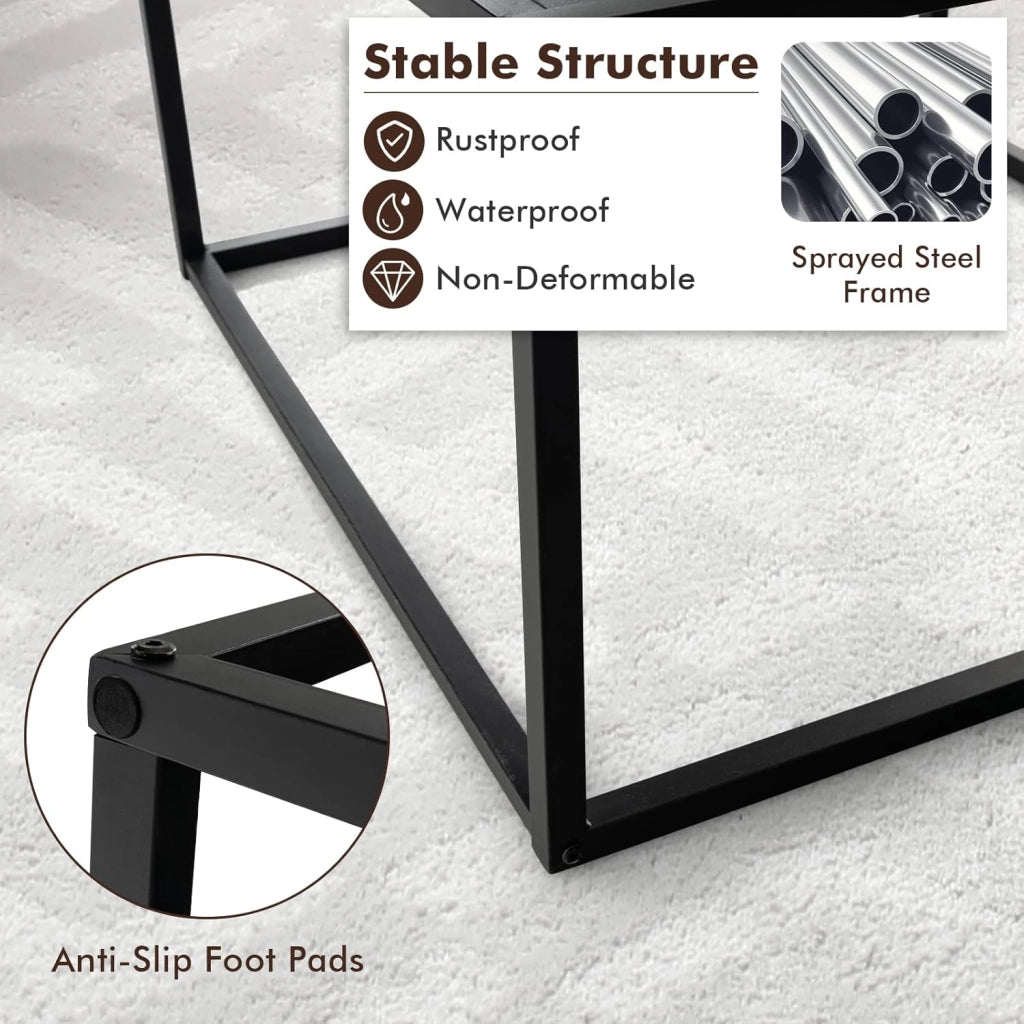 Tavolino per Caffè, Stile Minimalista, Tavolo Rettangolo, con Piedini Protettivi, Struttura Stabile, Tavolino Basso, Ampio Piano del Tavolo, Grande Capacità di Peso di 45 kg (Nero)