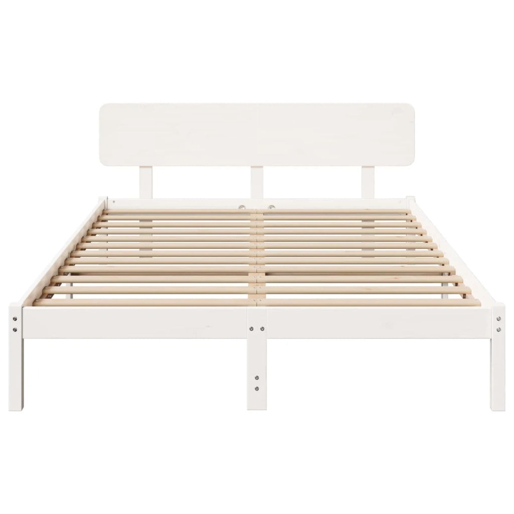 Struttura del letto Bianco 150 x 200 cm Pino massello 872102