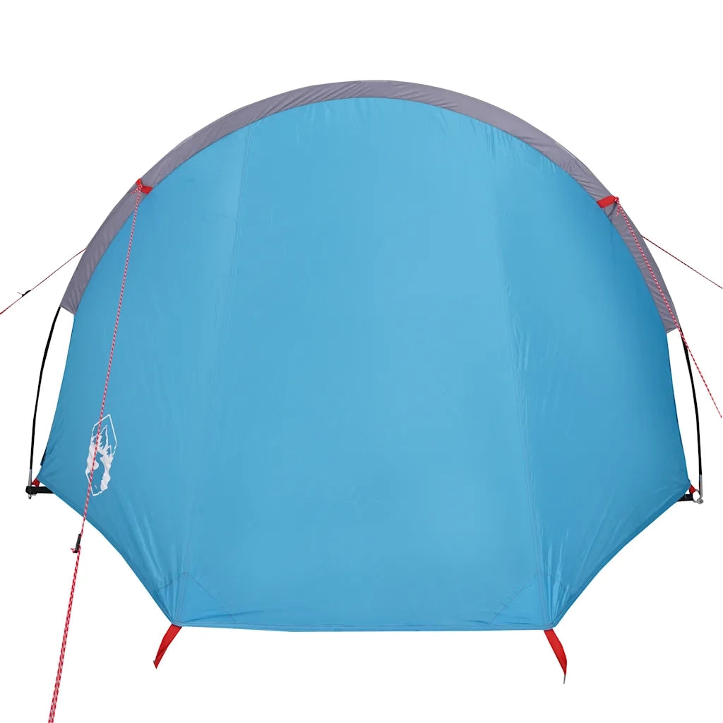 Tenda da Campeggio a Tunnel per 4 Persone-Tenda per Escursionismo Blu Impermeabile 220990
