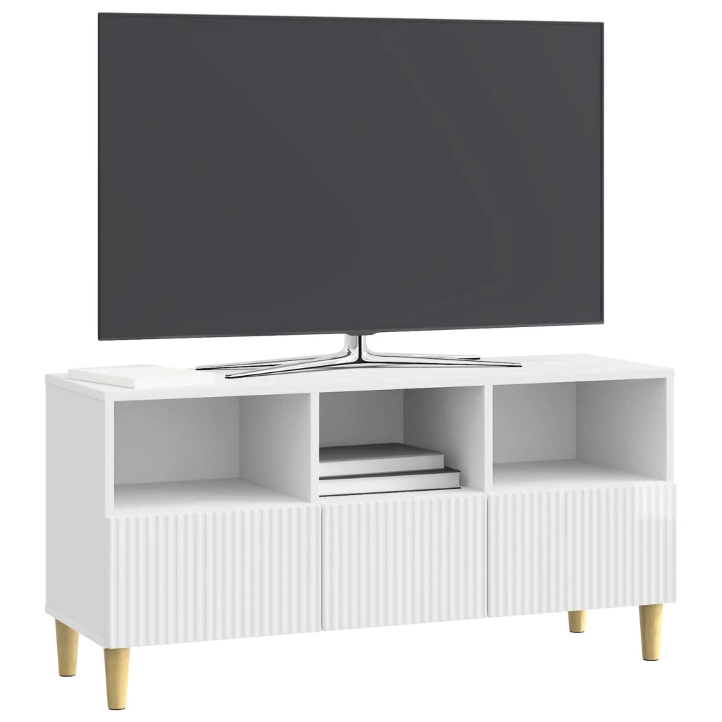 Mobile TV Bianco Lucido 102 x 34,5 x 50 cm Legno ingegnerizzato 894679