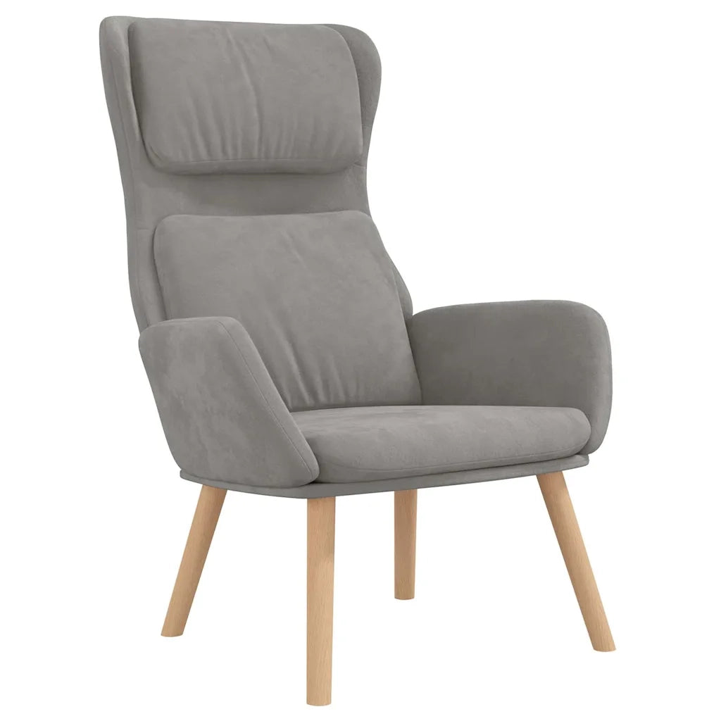 Divano Sedia-Poltrona Relax Grigio Chiaro in Velluto 416694