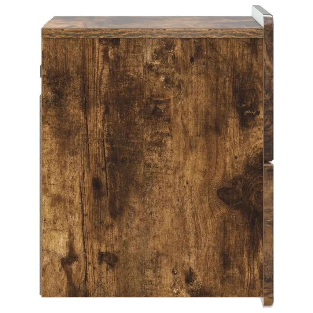 Mobiletto da notte a muro 2 pcs Rovere Fumo 33 x 34,5 x 43 cm 898306