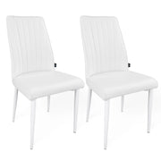 Sedia da pranzo imbottita in ecopelle bianca – Francine (2 pz) - SD08FRPM