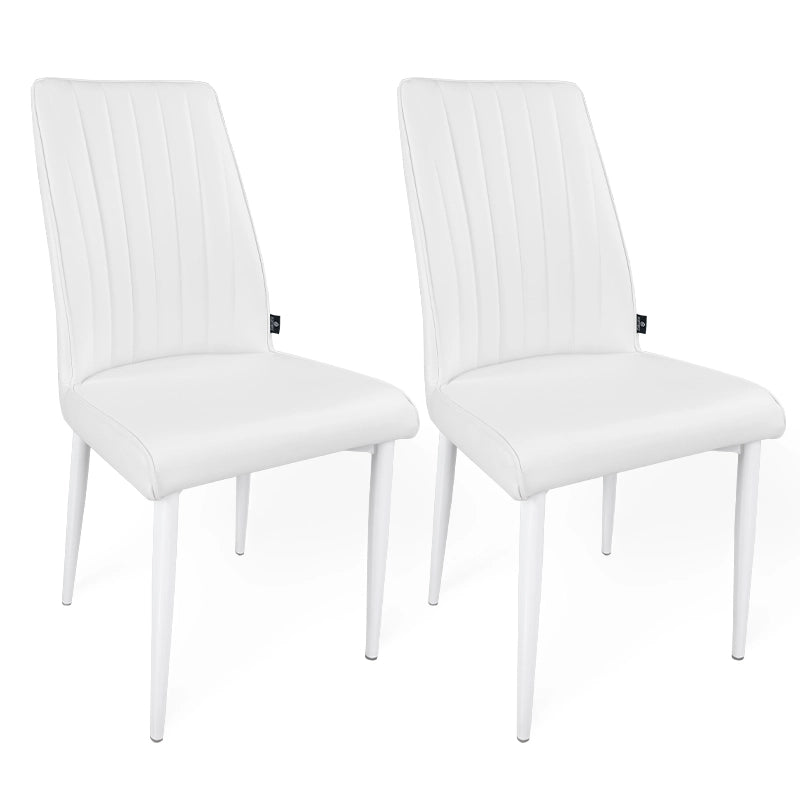 Sedia da pranzo imbottita in ecopelle bianca – Francine (2 pz) - SD08FRPM