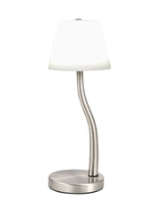 Lampada da Tavolo Ibla LED 9W 750lm 3000K, Dimmerabile al Tocco, Struttura in Metallo e Vetro Soffiato, Colore Nichel satinato - Ibla