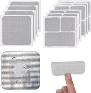 Kit di riparazione per finestre in vetroresina da 10 fogli - schermo per porte di sostituzione - kit di riparazione per intonaco - 3 misure - grigio - autoadesivo - duraturo.