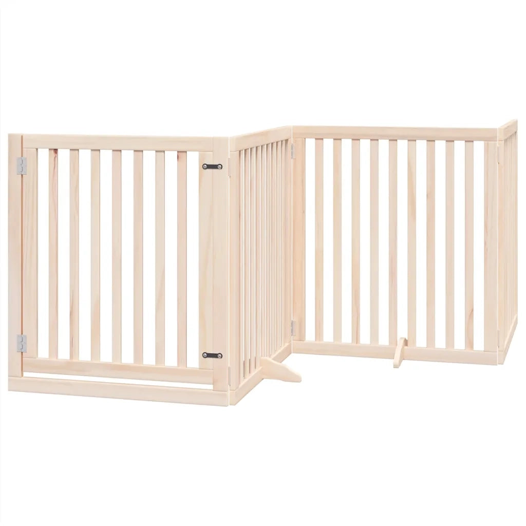 Cancello per Cani Pieghevole 6 Pannelli 480 cm Legno di Pioppo CFW4453368