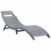 Lettino Prendisole con Cuscino in Legno Massello di Acacia 3064053