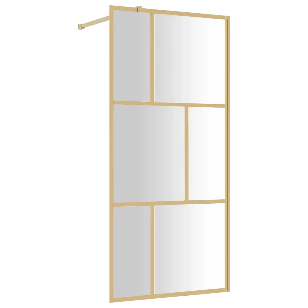 Parete per Doccia Walk-in Vetro Trasparente ESG 90x195 cm Oro 154955