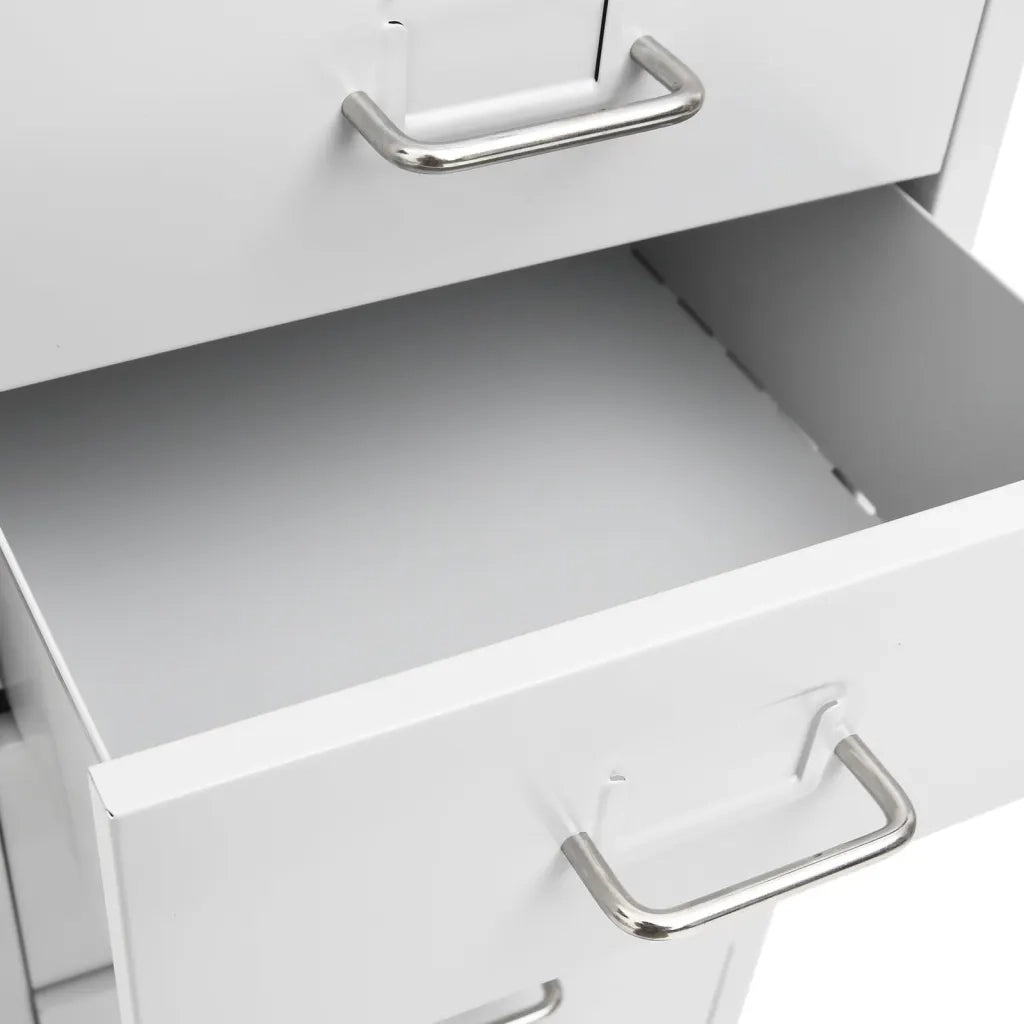 Schedario Mobile Grigio 28x41x109 cm in Metallo 335921