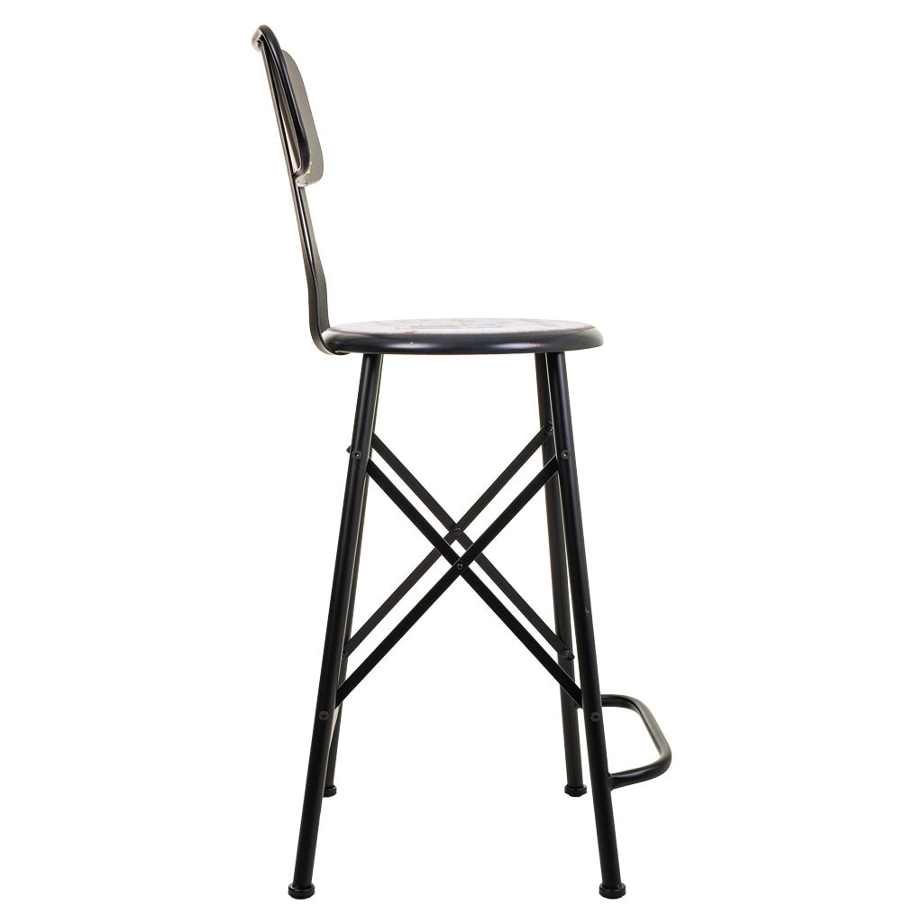 Sgabello in metallo nero 46x100x40h cm