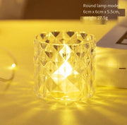 Luminarie LED - Luminarie da tavolo | 12-pack candele a forma di cristallo rotondo, romantico e realistico, candele elettroniche, luminarie per matrimonio e Natale