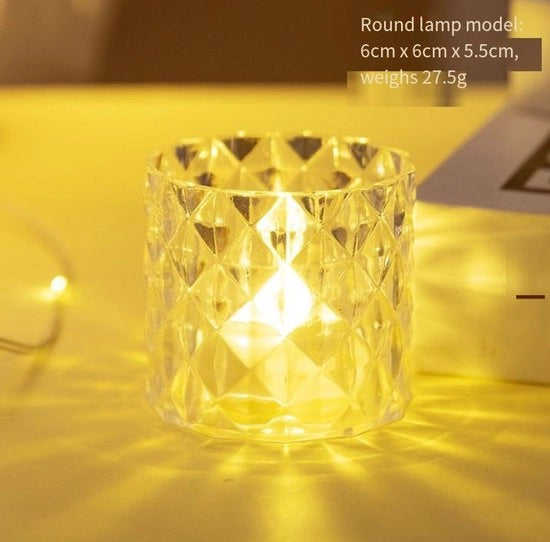 Luminarie LED - Luminarie da tavolo | 12-pack candele a forma di cristallo rotondo, romantico e realistico, candele elettroniche, luminarie per matrimonio e Natale