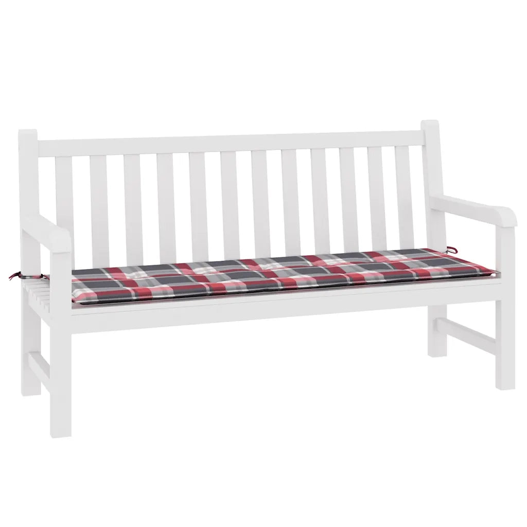 Cuscino per Panca a Quadri Rossi 150x50x4 cm Tessuto Oxford 314090
