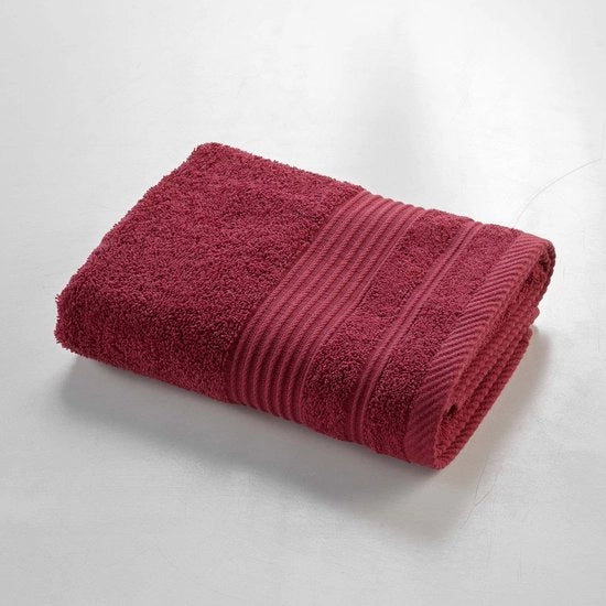Asciugamano per bagno 50 x 90 cm - 100% Cotone - Rosso Rubino - Tessuto per bagno - Leggero - Lavabile a 40 °C - Asciugamano