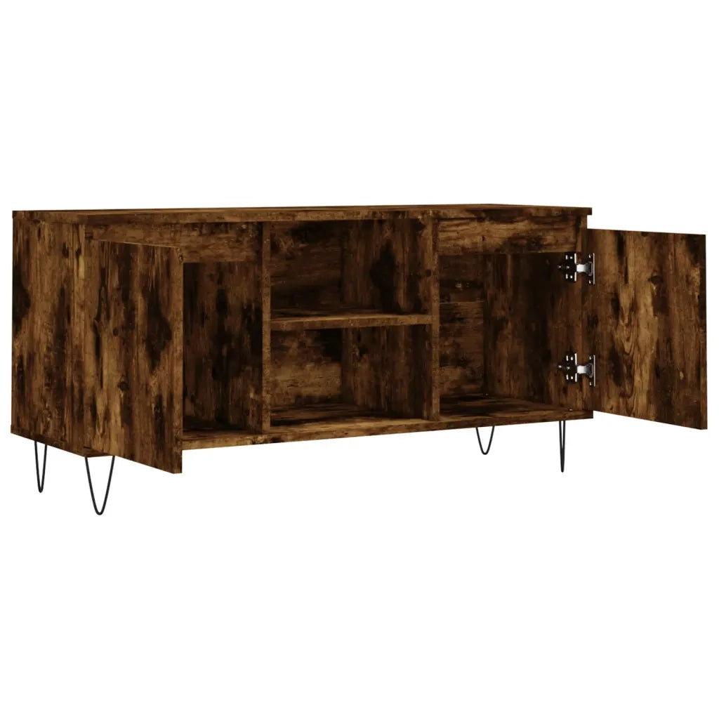 Mobile Porta TV-Mobile per TV-Credenza TV Rovere Fumo 104x35x50 cm in Legno Multistrato 291430