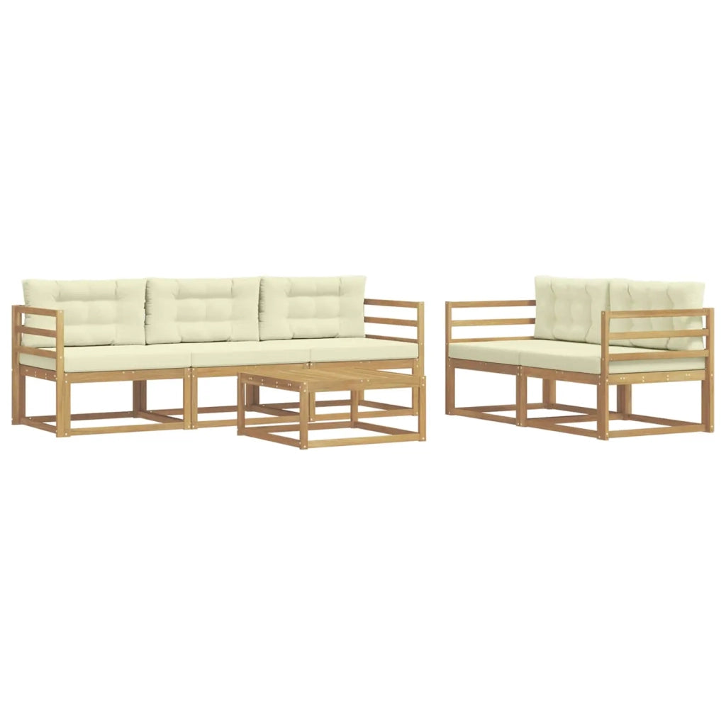 Set di divani da esterno con cuscino 6 pcs Bianco e Crema 3386044