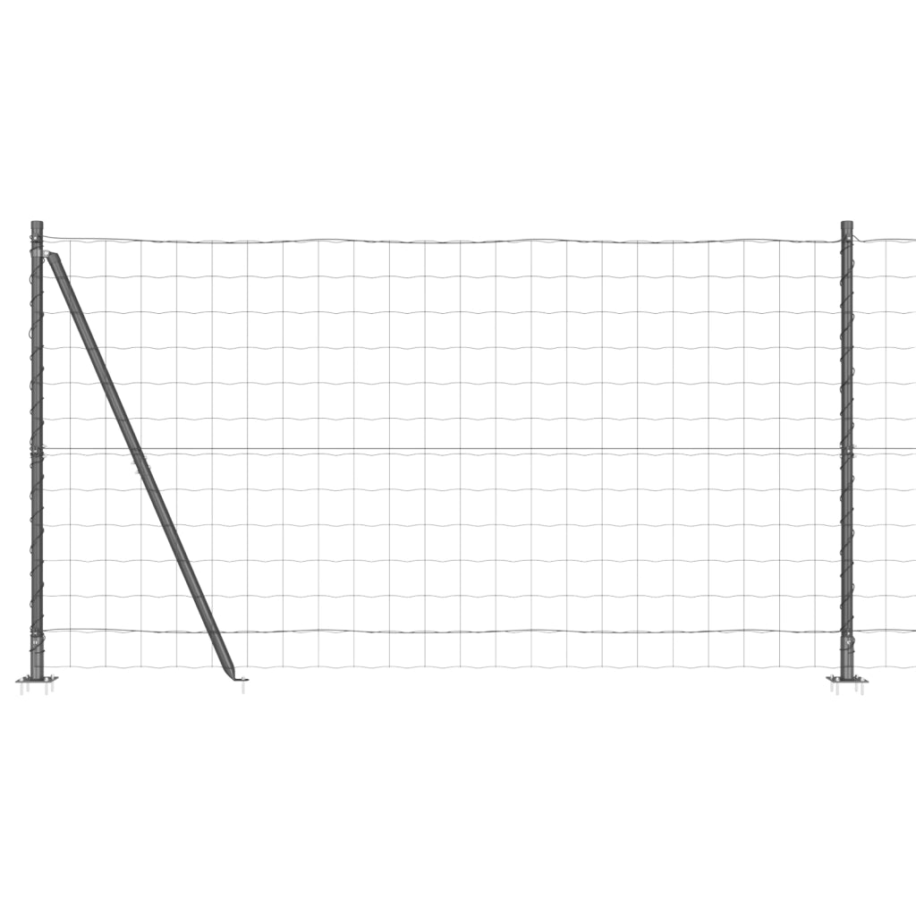 Recinzione Euro con 13 Posti Flangiati 1.2x25 m Acciaio Zincato