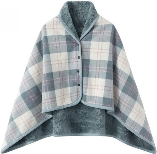 Poncho per donne, cappuccio invernale, cappotto a maglia per donne, cappuccio aperto a girocollo, degen invernale, coperta di lana spessa in pile.
