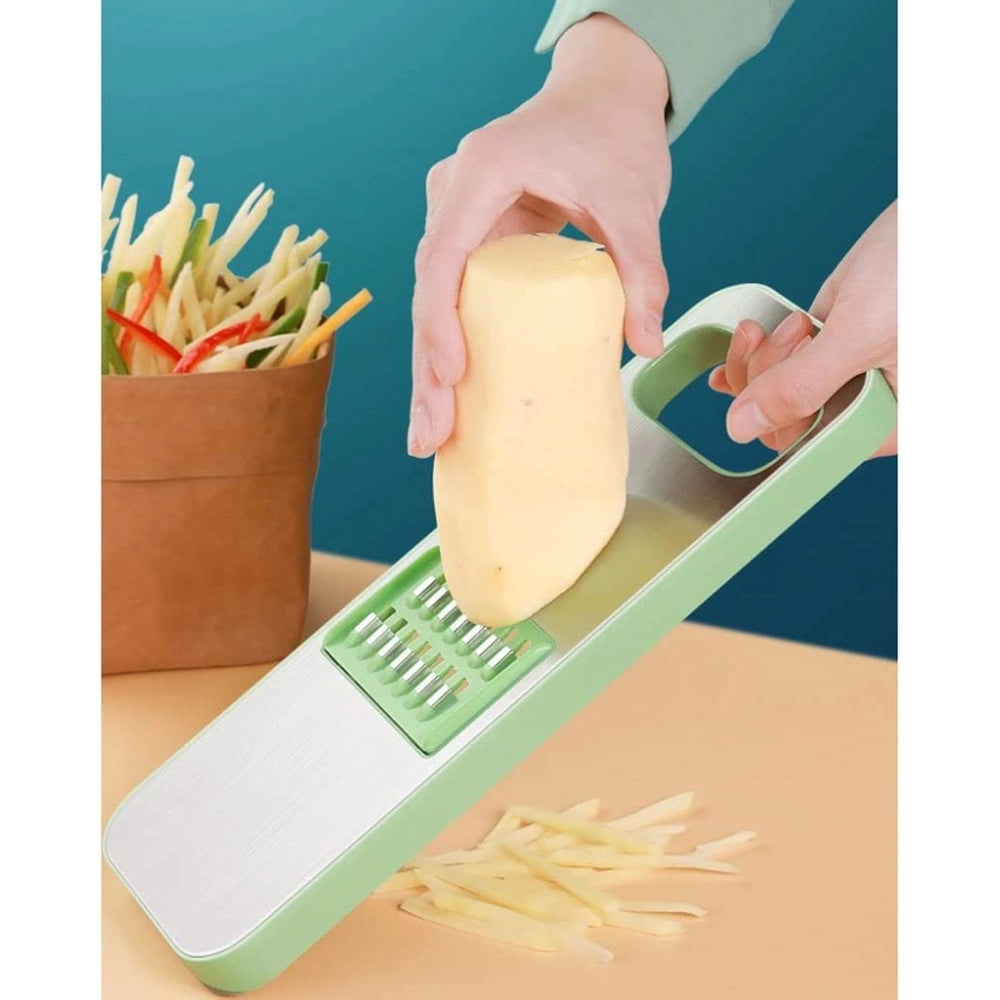 Trade Shop - Tagliaverdure Tritatutto Multi Testa Q-kc13 Mandolino Multifunzionale 4 Lame -