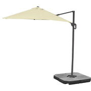 OMBRELLONE DA GIARDINO A PALO DECENTRATO RUOTABILE A 360° COLOR ECRU 270 CM