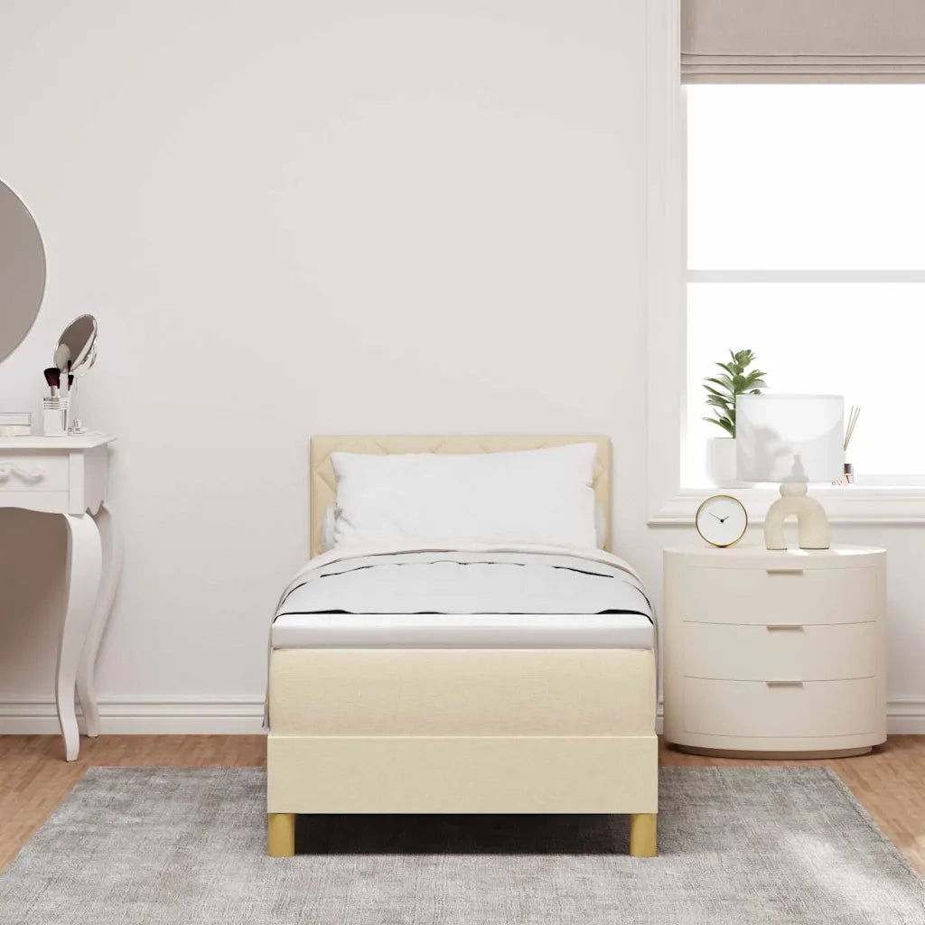 Letto a Sorgente LED con strisce LED Crema 80 x 200 cm Tessuto 3342476