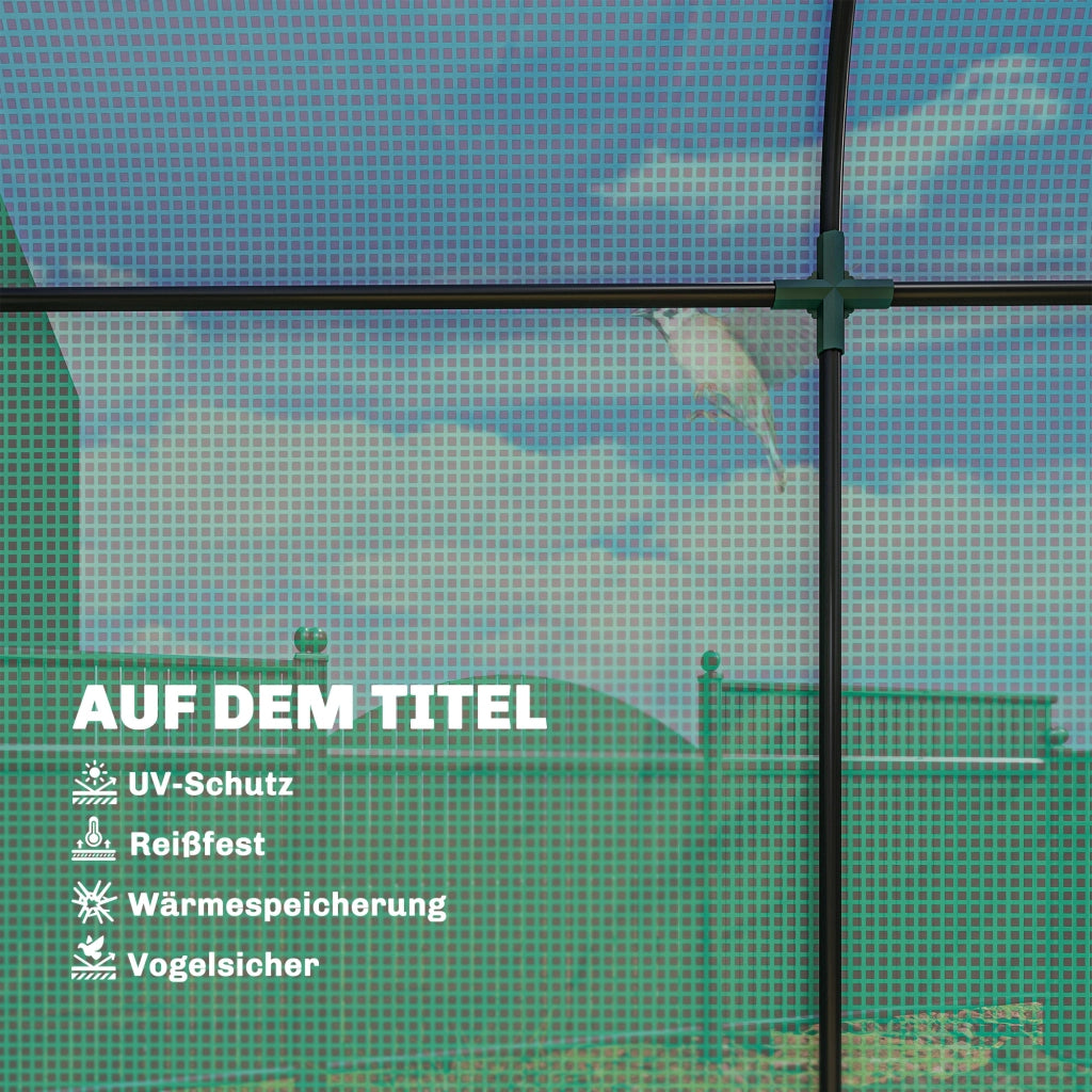 Serra per pomodori in PVC con porta a rullo e rete ¨C zephmum ¨C Verde 170x68x200 cm
