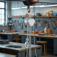 Paranco a catena manuale VX-0.25 in alluminio, capacità di carico 250 kg, altezza di sollevamento 3 m, catena di carico G100, leggero e compatto, per impieghi gravosi