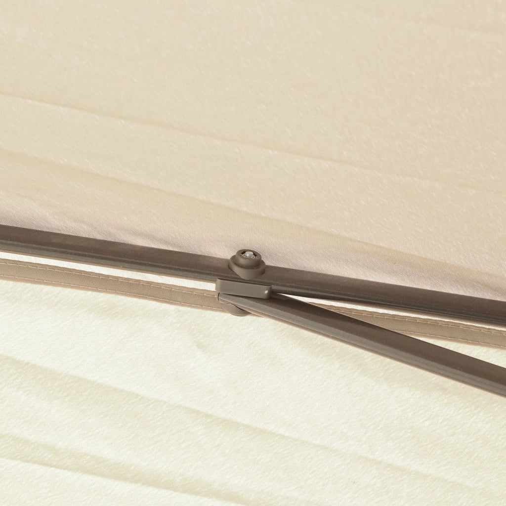 Gazebo Pieghevole da Giardino 3,3x3,3x2,88m con Zanzariera in Acciaio e Tessuto Oxford Beige