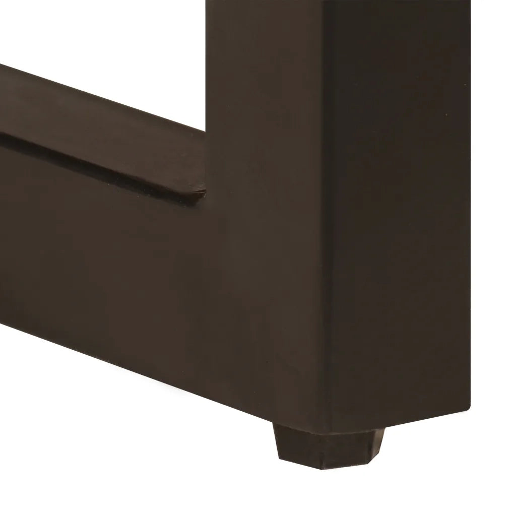 Tavolino da Salotto 100x50x35 cm Legno Massello Mango e Acciaio 247337