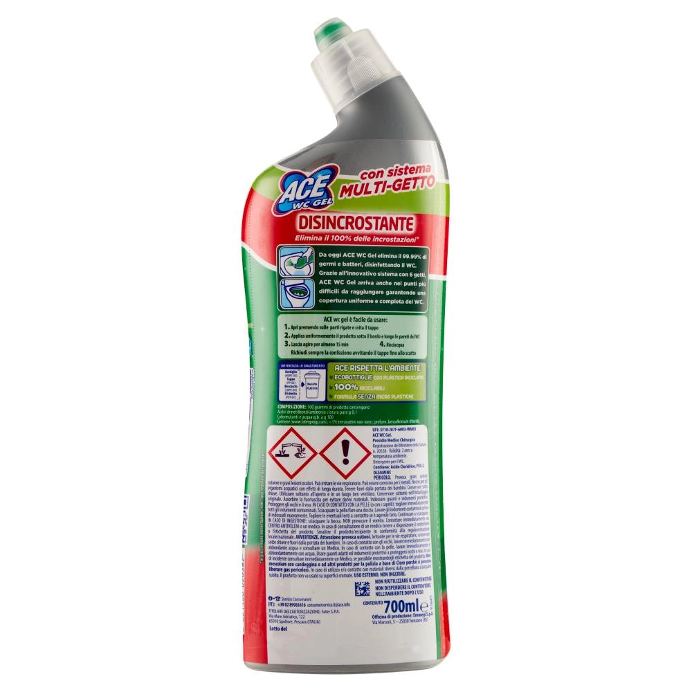 ACE WC GEL SET 2 PZ  + SCARICO DISINCROSTANTE IN FORMATO DA  700 ML L'UNO