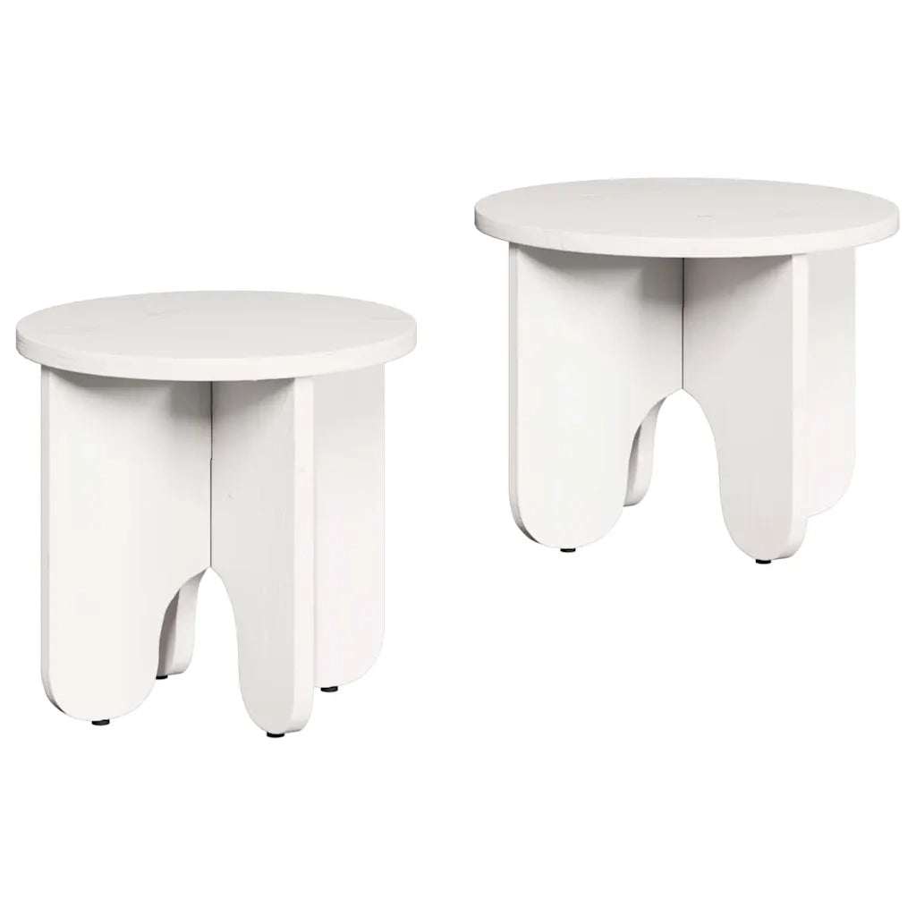 vidaXL Tavolino da salotto 2 pcs Bianco 39.5 x 39.5 x 30 cm