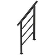 Ringhiera per scale da 1 a 3 gradini, corrimano regolabile in angolazione da 94 cm, per uso esterno e interno, in metallo, nera.