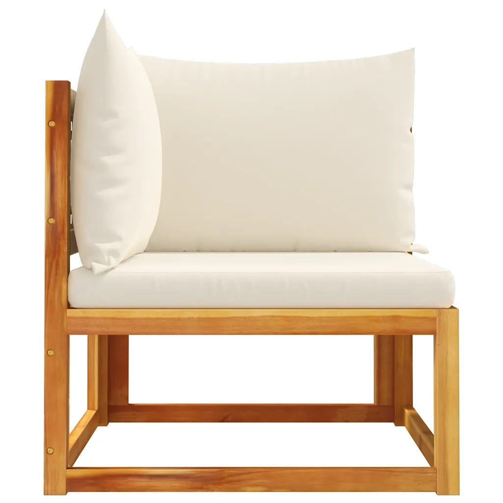 Divano da giardino angolare con cuscini in legno di acacia e rattan 4008176
