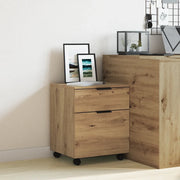 vidaXL Schedario con Ruote Rovere 45x38x54 cm Legno Multistrato