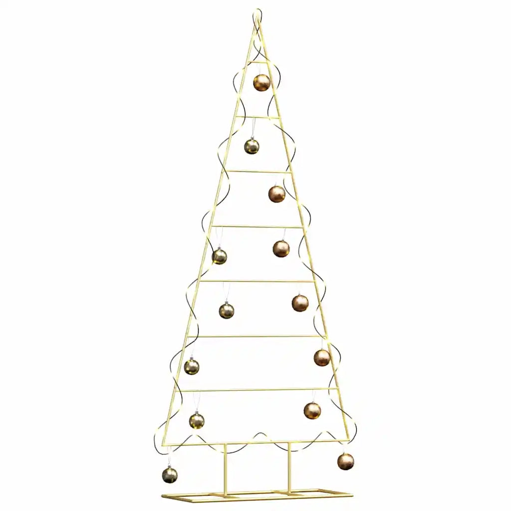 Albero di Natale | Decorazioni natalizie in metallo con supporto Oro 150 cm