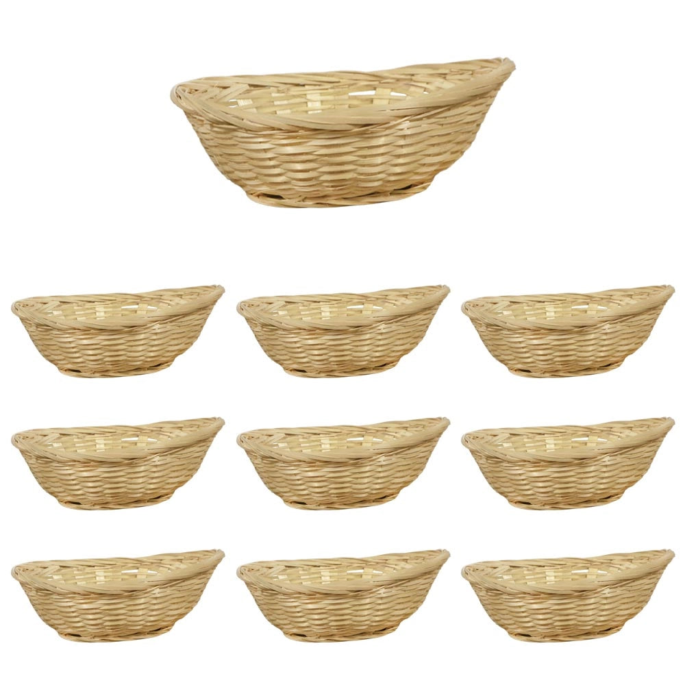 Ceste Cestini espositore intrecciati a nido x10 fibra naturale cm 20 x15,5x h 7