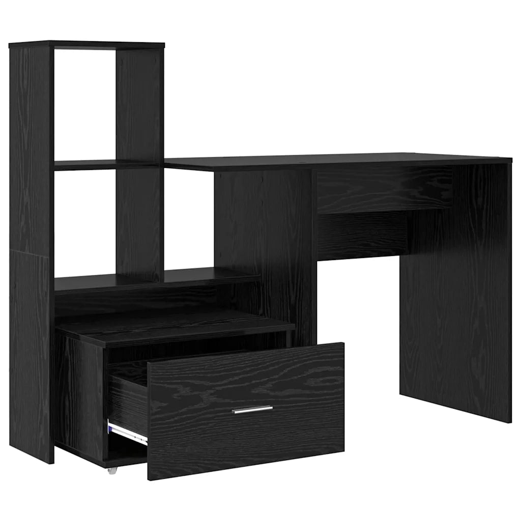 Scrivania Rovere Nero 131,5 x 50 x 106,5 cm Legno multistrato 3337266