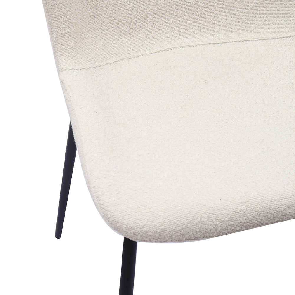 Sedia da pranzo moderna con schienale alto arrotondato - Xylo - Tessuto e gambe in metallo (3 colori)
