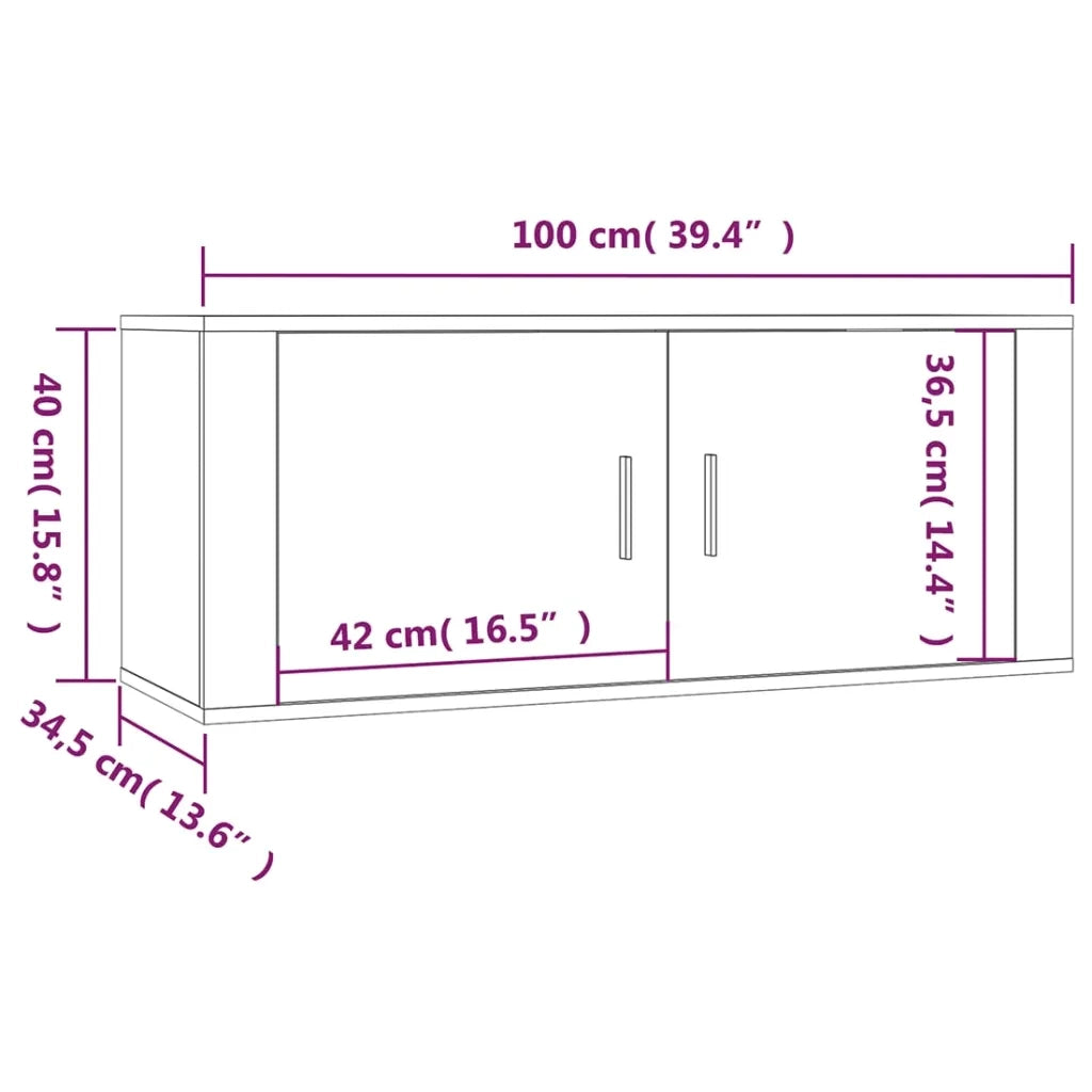Mobili Porta TV a Parete 3 pz Bianco 100x34,5x40 cm 3188374
