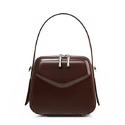 Borsa a tracolla da donna in vera pelle marrone