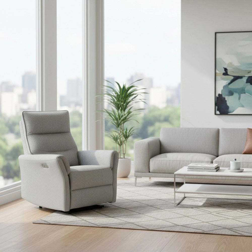 Poltrona relax softwave recliner elettrico in tessuto grigio – Comfort garantito