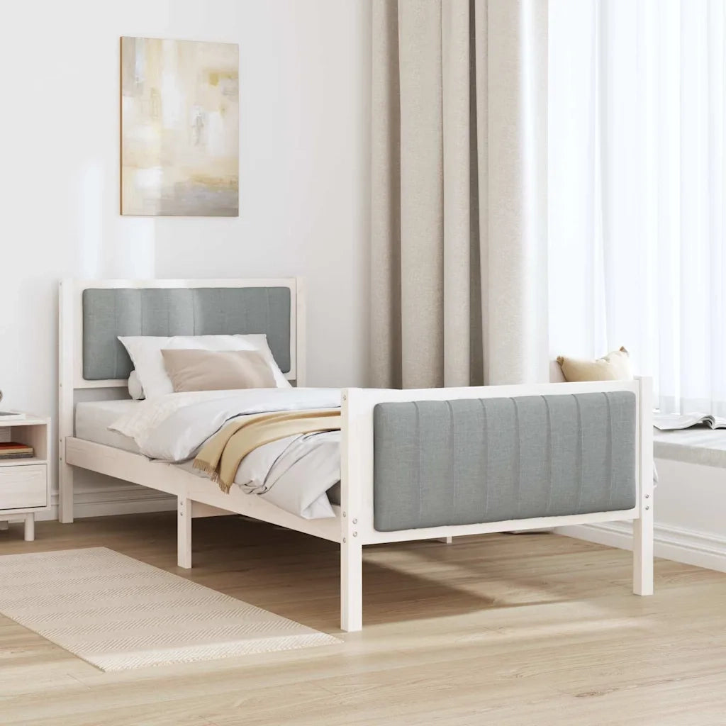Struttura del Letto Bianco e grigio chiaro 90 x 190 cm 878508