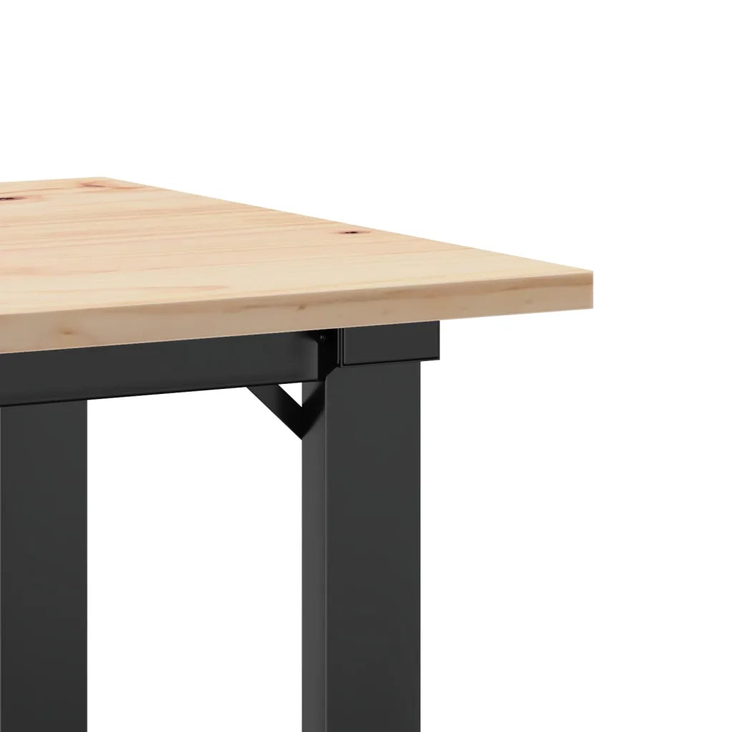 Tavolo da Pranzo Telaio a O 50x50x75 cm Legno Pino e Acciaio