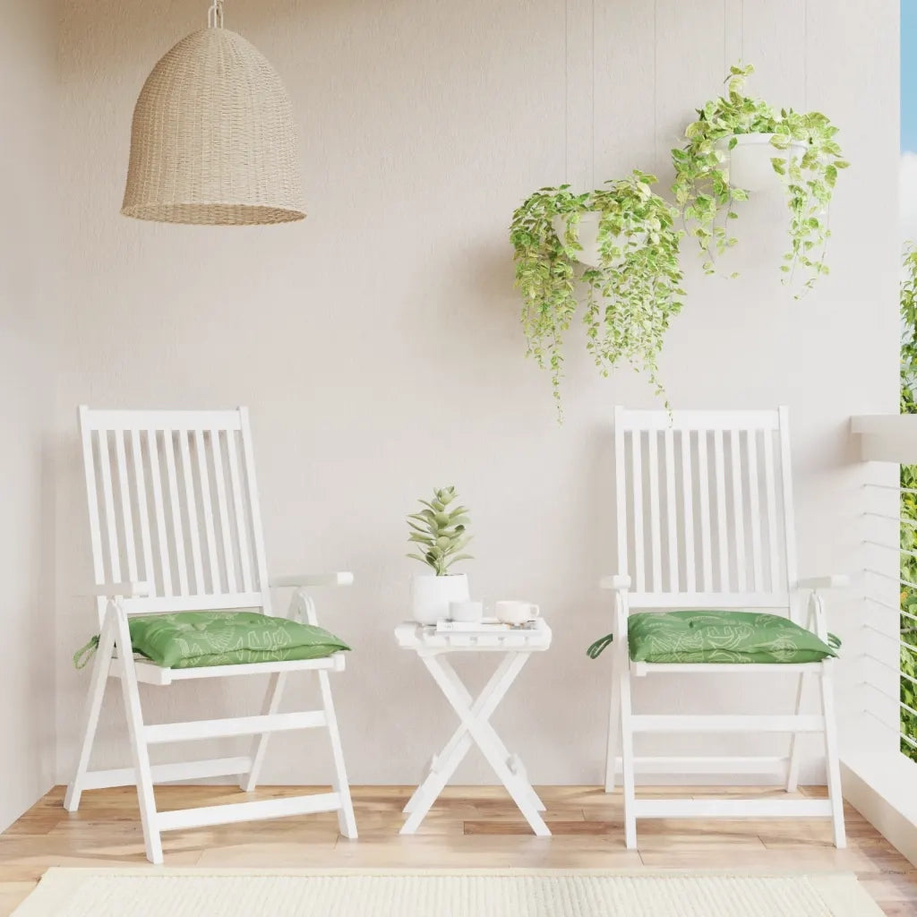 Cuscini per Sedia 2 pz Motivo a Foglie 40x40x7 cm Tessuto 361498